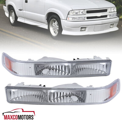 #ad Bumper Lights Fits 1998 2004 Chevy S10 Blazer Clear Parking Signal Lamps 98 04 $25.49