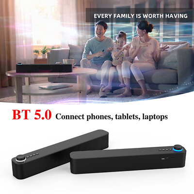 #ad 1pc Wireless Bluetooth 5.0 Computer Speaker Sound Bar Home Theater Subwoofer $31.86