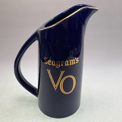 #ad Seagram#x27;s VO Whiskey Pitcher Bar Jug Cobalt Vintage $12.99