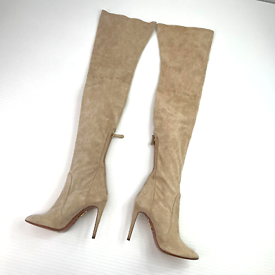 #ad Aquazzura Boots Womens 11 Suede Leather Fashion Beige Party Cruise Italy 41 $554.37