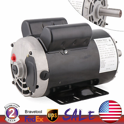 #ad 5HP Air Compressor Duty Electric Motor 3450RPM Single Phase 7 8quot; Shaft 4.6kW USA $177.67