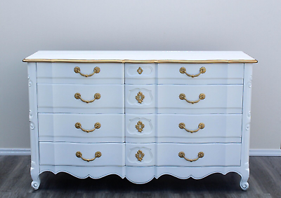 #ad 1970#x27;s French Provincial White Dresser by John Widdicomb $1275.00