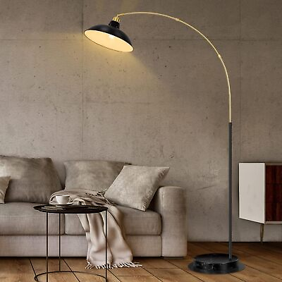 #ad FILIYANO Arc Floor Lamp for Living Room Marble Base Standing Black $117.89