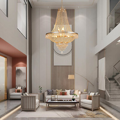 #ad Modern French Empire Crystal Chandelier Elegant Hanging Lamp Pendant Light E12 $175.35