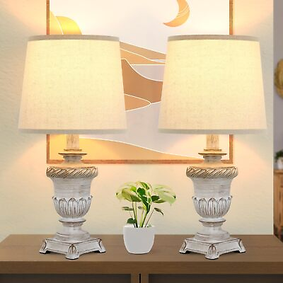 #ad #ad BesLowe Table Lamps for Bedroom Set of 2 17.8quot; Rustic Bedside Nightstand Lam... $43.99