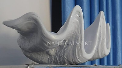 #ad NauticalMart Large White Clam Shell Beautiful Seashell Bowl $141.55