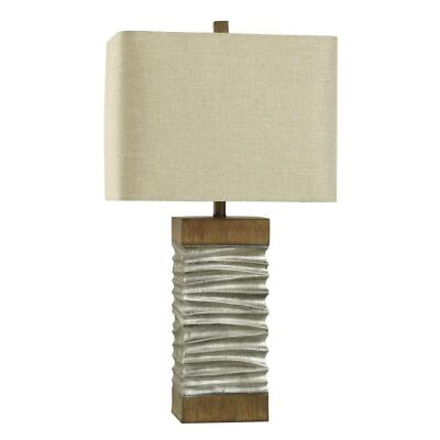 #ad StyleCraft Table Lamps 32quot; Rectangular Painted Resin 3 Way LED Geometric Beige $128.23