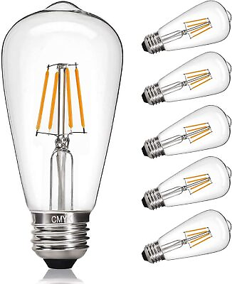 #ad Led Edison Bulb 4W 40W Equivalent 2700K Dimmable Led Led Filament 6 Pack $19.99