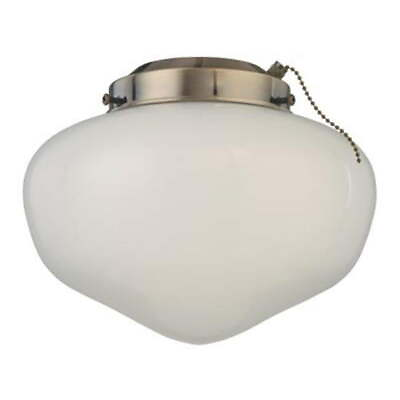 #ad Antique Brass White Schoolhouse Ceiling Fan Light Kit $28.00