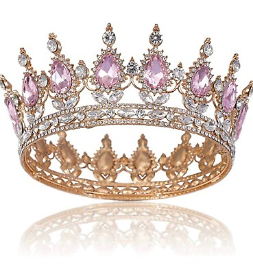#ad Gold Crown for Women Crystal Wedding for Girl Pageant Prom Masquerade Birthday $34.99