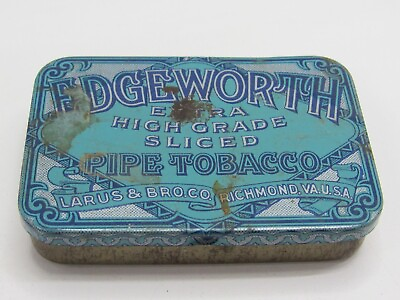 #ad Tobacco Tin Edgeworth Antique Extra High Grade Sliced Pipe Richmond Va. #AQ 1 $9.98