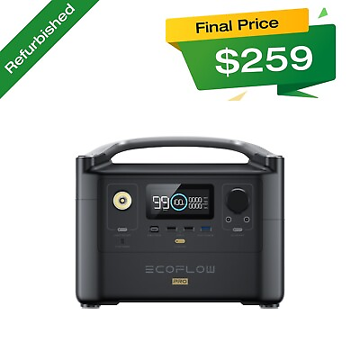 #ad EcoFlow RIVER Pro Portable Power Station 720Wh Generator Certified Refurbished $370.00