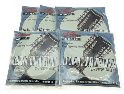 #ad 5Set 12 String Acoustic Guitar Strings Coated Copper Alloy Wound 1st 12th String $25.99