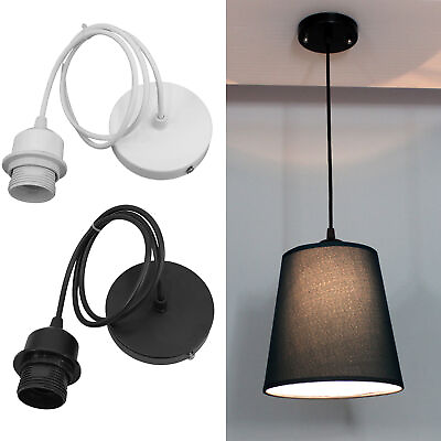 #ad Light Holder Rust proof Diy Hanging Lamp Base E27 Screw Light Bulb Holder Long $10.16