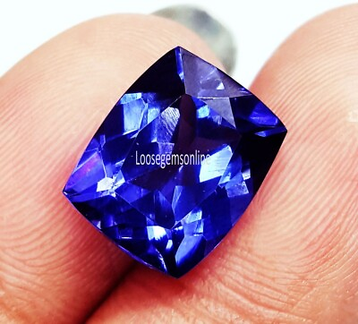 #ad Excellent Cut Loose Gemstone 9 Ct Natural Cushion Blue Tanzanite Certified L298 $14.99