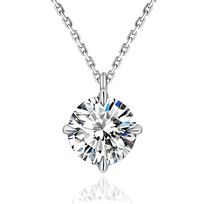 #ad Moissanite Necklace for Women 1 Carat Lab Grown Diamond Stone with VVS1 Clar... $118.22