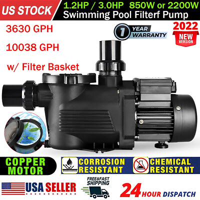#ad 3HP High Flo In Ground Inground Pool Pump 220V 60MM Ports 3 Horse Power $289.00