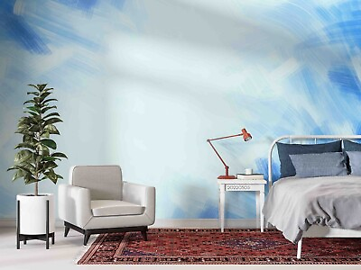 #ad 3D Concrete Wall Blue Self adhesive Removeable Wallpaper Wall Mural1 1631 $224.99
