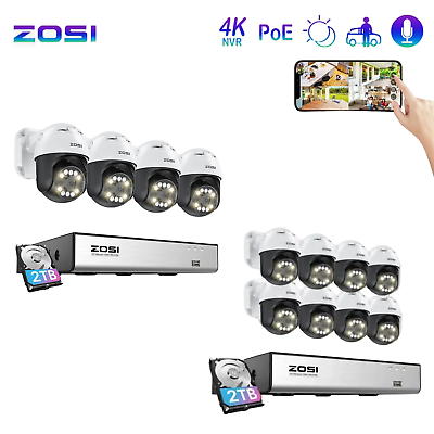 #ad ZOSI 8CH 4K 8CH NVR 5MP PT PoE Home Security Camera System AI Person Detection $599.99