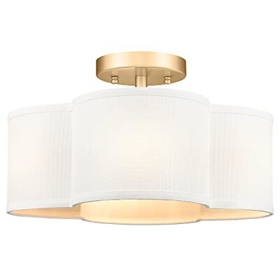 #ad Gold Semi Flush Mount Ceiling Light Close to Ceiling Light Fixtures with Fab... $80.77