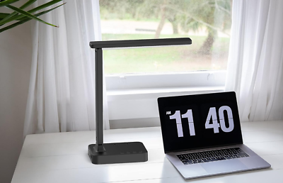 #ad LED Desk Lamp with USB Charging Port 3 Way Touch Switch Dorm Room Office Black $40.00