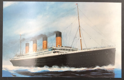 #ad Vintage RMS Titanic White Star Lines Postcard Richard DeRosset MWM Dexter $9.99