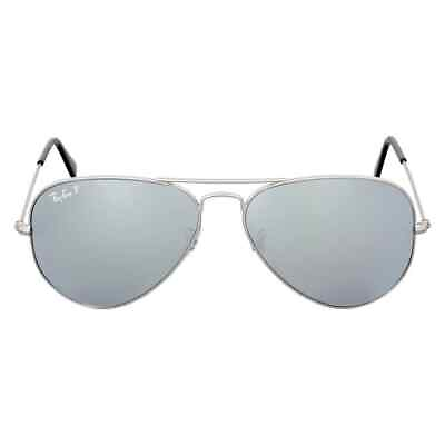 #ad Ray Ban Aviator Mirror Polarized Silver Flash Aviator Unisex Sunglasses RB3025 $129.10