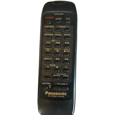 #ad Panasonic EUR643801 CD Stereo Remote Control For SCCH72 SCCH34 SACH72 SACH75 $7.95
