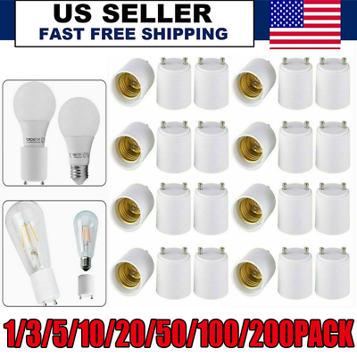 #ad GU24 To E27 E26 Screw LED Light Lamp Bulb Base Adapter Socket Converter Adaptor $156.88