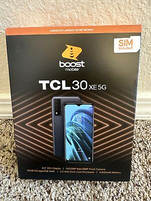 #ad Boost Mobile TCL 30XE 5G 64 GB Black Prepaid Smartphone 6.5quot; HD 13MP Brand New $62.00