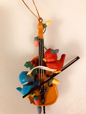 #ad trim a home birds playing violin fiddle Christmas ornament $16.99