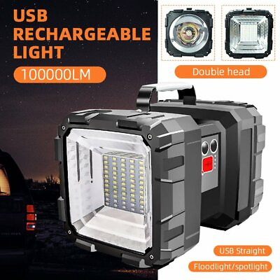 #ad Portable Handheld Super Bright LED Searchlight Spotlight Flashlight Rechargeable $29.44
