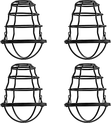#ad Industrial Light Bulb Cage 4 Pack DIY Vintage Style Light Cage for Pendant Lig $51.99