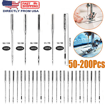 #ad 50 200 Assorted Home Sewing Machine Needles Craft for Brother Janome Singer Tool $7.45