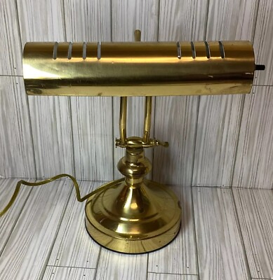 #ad Vintage Desk Lighting Brass Bankers Adjustable Portable Desk Lamp BH 21 914 $18.95
