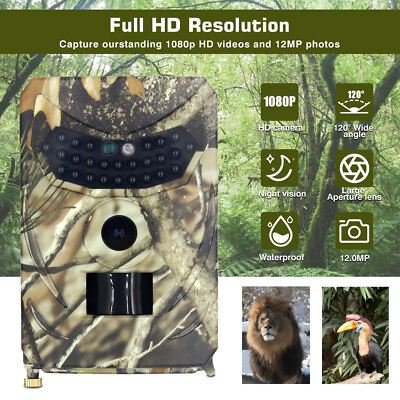 #ad 12MP 1080P Trail Hunting Camera Outdoor Wildlife Night Vision Trap Game PR100 US $40.98