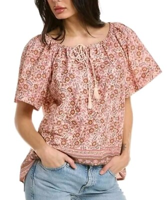 #ad Faherty Women#x27;s Small Florence Blouse Floral Blouse Oversized Can Fit M L New $29.98