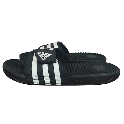 #ad Adidas Adissage Slides Slip Ons Sandals Black White Slippers Mens 9 Womens 11 $16.87