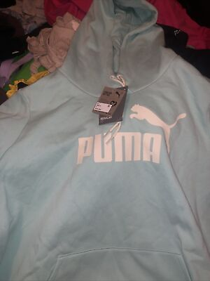 #ad Puma Women Plus Size 2X Logo Hoodie Light Green MSRP $45 $24.99