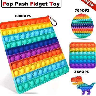 #ad Popit Fidget Toy Push Bubble Sensory Stress Relief Kids Family Square Game Gift $4.99