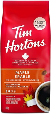 #ad Tim Hortons Maple Fine Grind Coffee Medium Roast 300g Each Bag Fresh $16.95