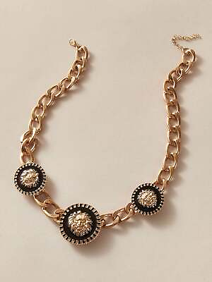 #ad 1pc Lion Head Decor Chain Necklace Creative Necklace for Women Fashion Jewelry $5.32