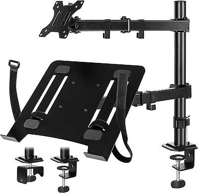 #ad Laptop and Monitor Stand with Tray Adjustable Monitor and Laptop Desk Arm $46.77