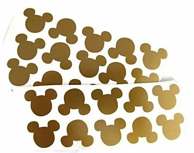 #ad Metallic Gold Mickey Mouse Vinyl Decal Stickers 25ct $3.51