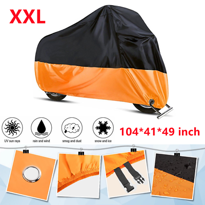 #ad XXL Motorcycle Bike Cover Waterproof For Harley Davidson Outdoor Rain Dust Large $15.90