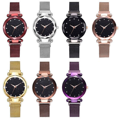 #ad Unisex Luxury Starry Sky Quartz Watches Magnetic Mesh Belt Band Wristwatch Gifts $6.11