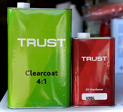 #ad Trust 2K High Gloss 4:1 Clear coat Gallon W MED Hardener Automotive Clearcoat $74.99