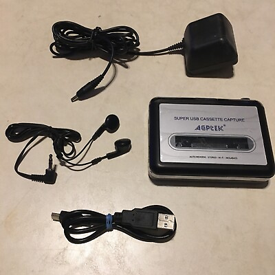 #ad Super USB Cassette Capture AGPTEK Transfer Your Cassettes Tapes to PC Cords Incl $8.95