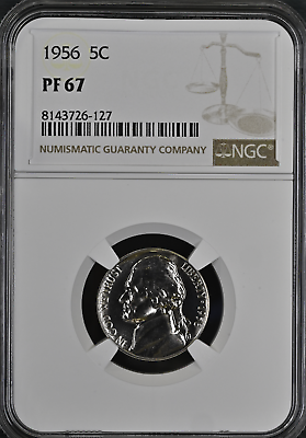 #ad 1956 Proof Jefferson Nickel NGC PF 67 $9.99