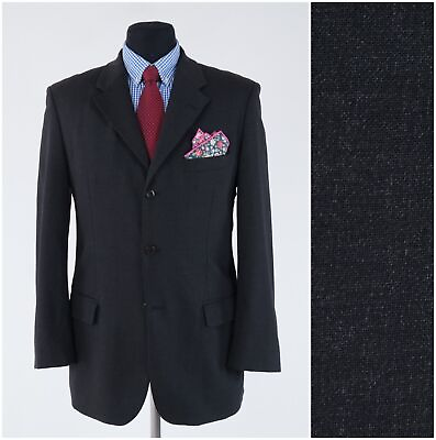 #ad Mens Dark Grey Blazer 40R UK Size SUSAME PAUL Wool Sport Coat Jacket $59.99